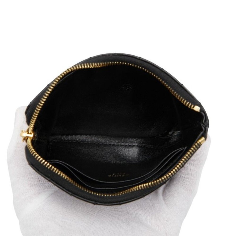 Celine Ccharm Quilted Coin Case Card Case Black Leather - Picture 7 of 10